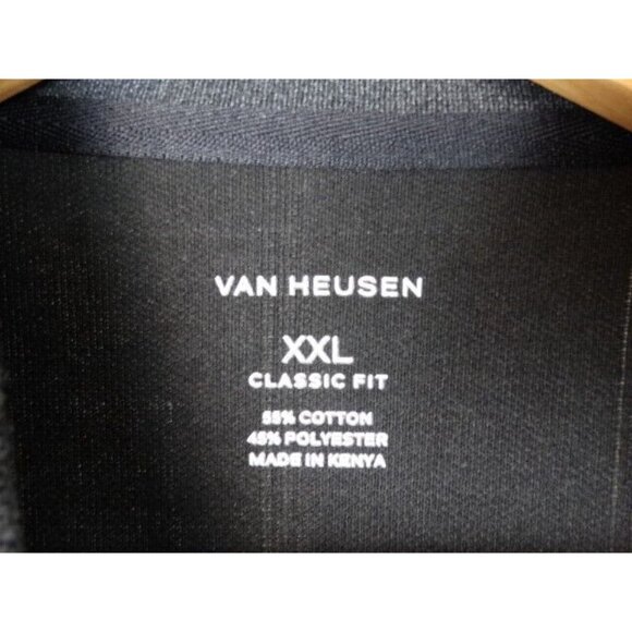 Van Heusen Men's Polo Golf Shirt Size XXL Gray Plaid Long Sleeve Collared Top - Picture 7 of 9